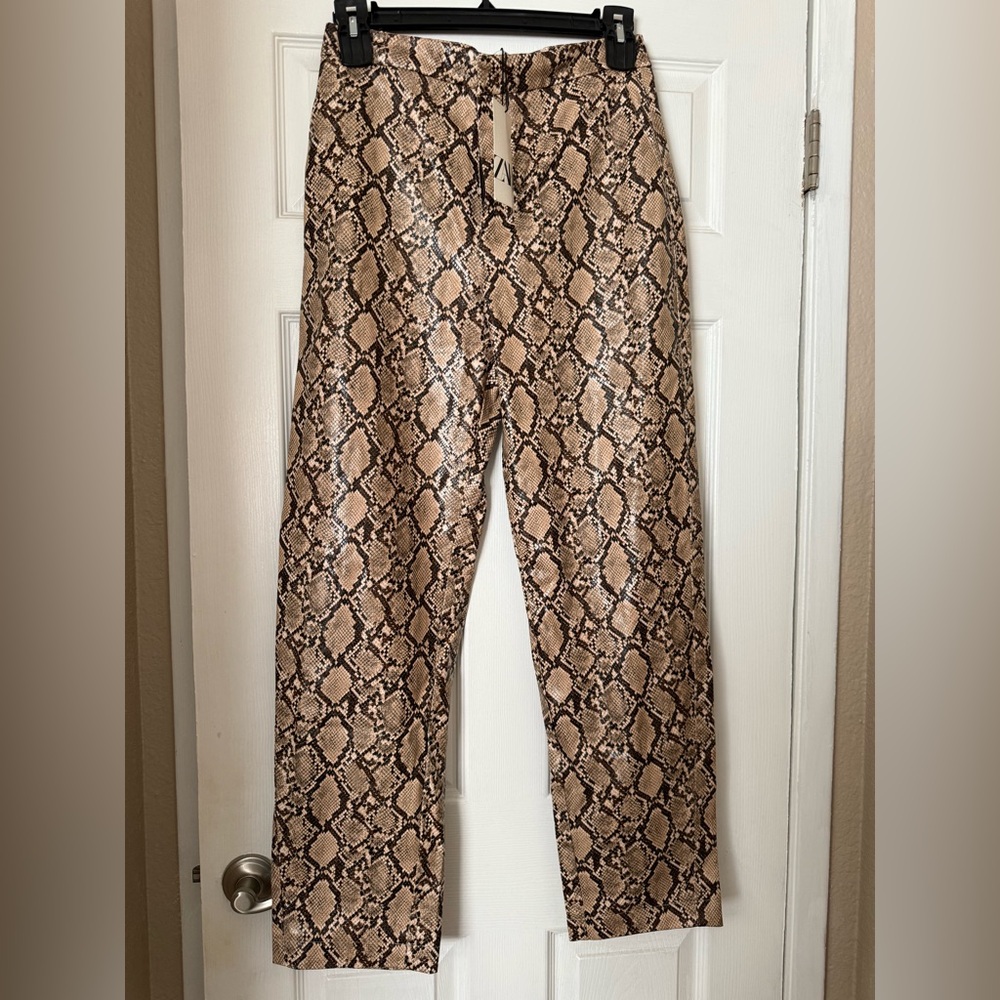 Zara Brown Snakeskin Trousers
